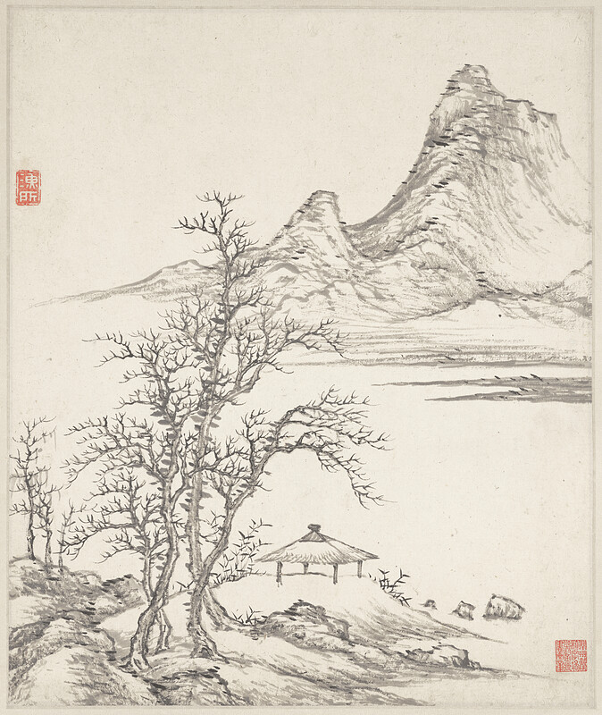 Landscape in the Manner of Ni Tsan, Cai Jia, 1735