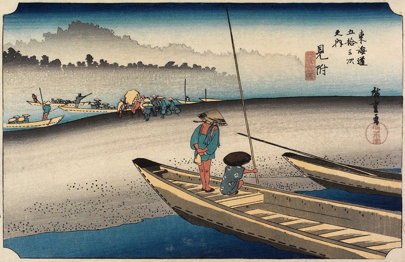 Mitsuke: Tenryū River View, Utagawa Hiroshige, c. 1832–33