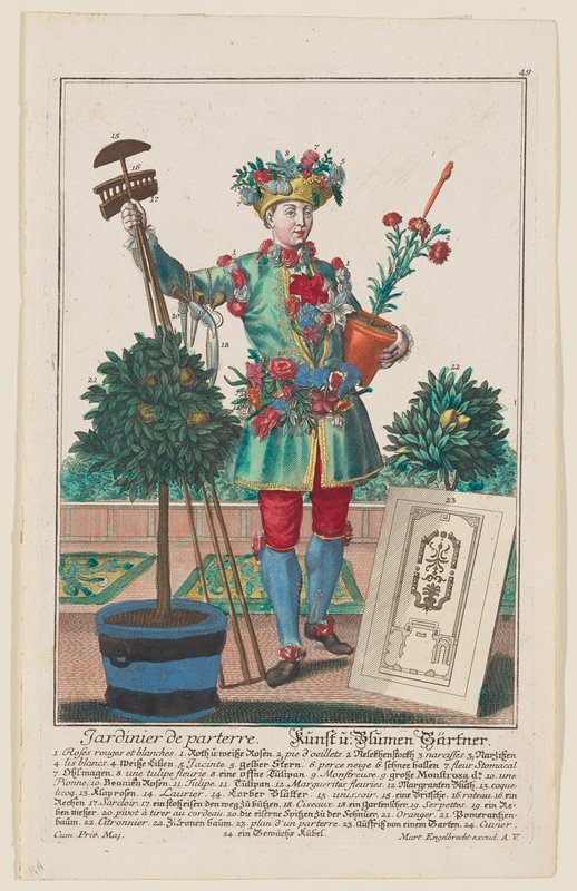 Flower Gardener, Martin Engelbrecht, c. 1730
