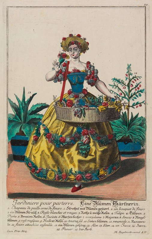 Flower Gardener, Martin Engelbrecht, c. 1730