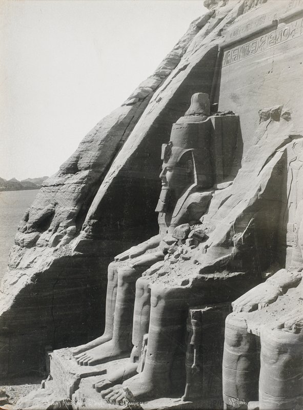 Abu Simbel, Grand Temple, Statue of Ramesses II, Nubia, Pascal Sebah, 19th century