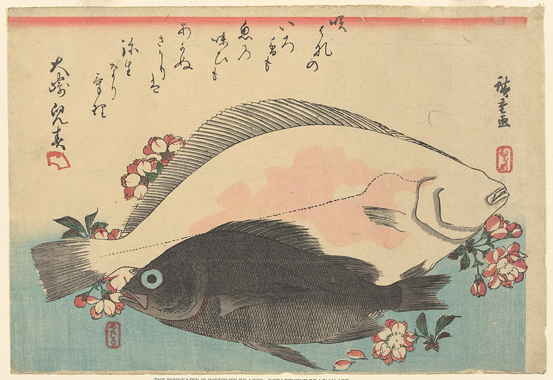 Halibut and Rockfish, Utagawa Hiroshige, c. 1840–42