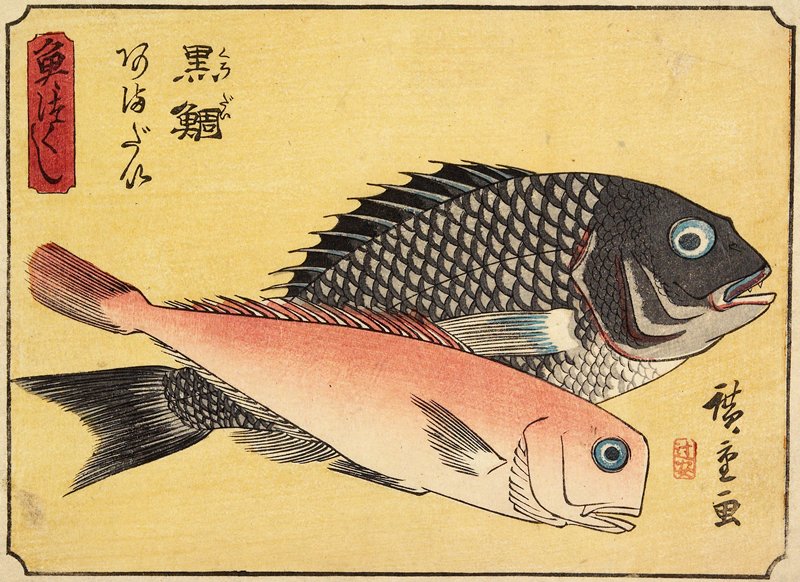 Gilthead and Tilefish, Utagawa Hiroshige, c. 1835–39