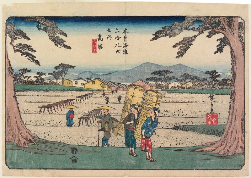 No. 65, Takamiya, Utagawa Hiroshige, c. 1835–38