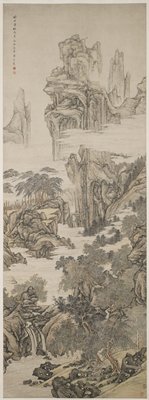 Landscape with Scholar Viewing a Waterfall, Cai Jia, 1722