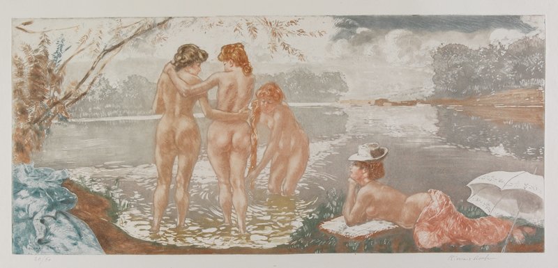 Bathers at the Edge of a Pond, Richard Ranft, c. 1905