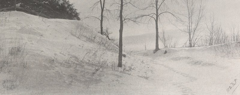 Untitled [Snow on Hill with Bare Trees], William B. Post, 19th-20th century