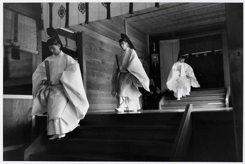 Three Shinto Priests in the Meiji Temple, Tokyo, Japan, Werner Bischof, 1951