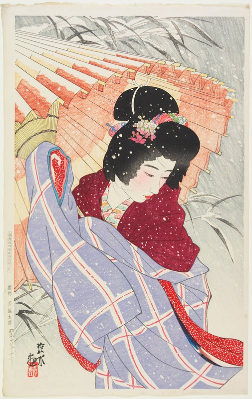 Snowstorm, Itō Shinsui, c.1940