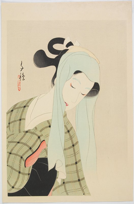 Ochiyo from Chikamatsu Play Shinjū yoi gōshin, Kitani Chigusa, early 20th century