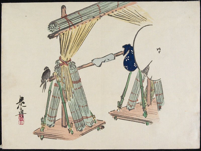 Bamboo Blinds Vending Stand, Shibata Zeshin, 19th century