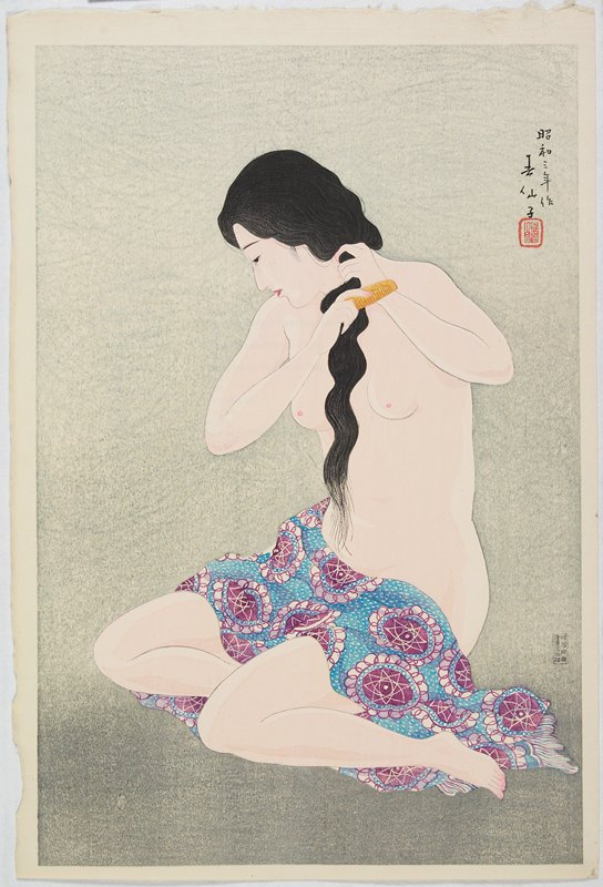 Combing Hair, Natori Shunsen, 1928