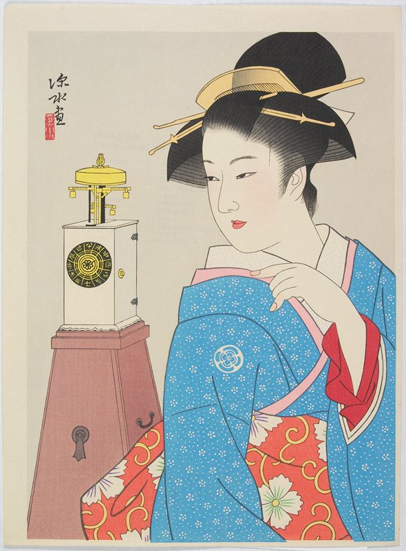 Clock and a Beauty (I), Itō Shinsui, 1964