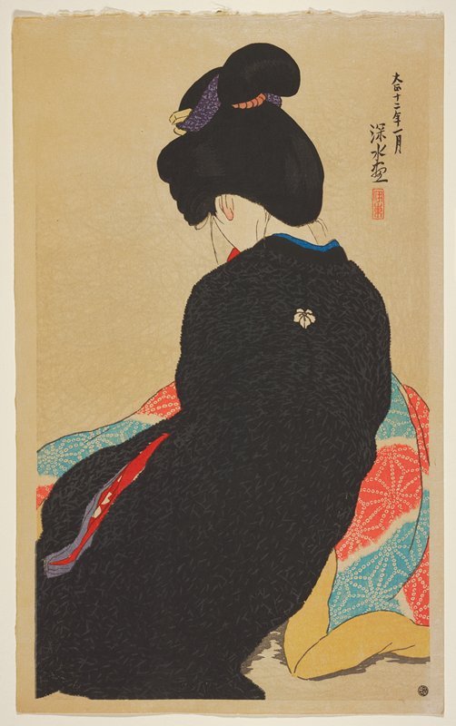 Charcoal Foot Warmer, Itō Shinsui, January 1923