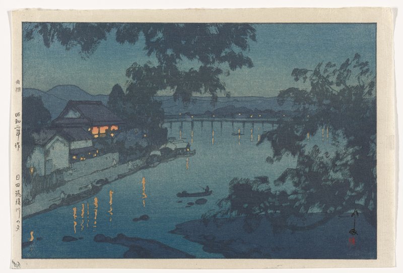 Evening on the Chikugo River in Hita, Yoshida Hiroshi, 1927
