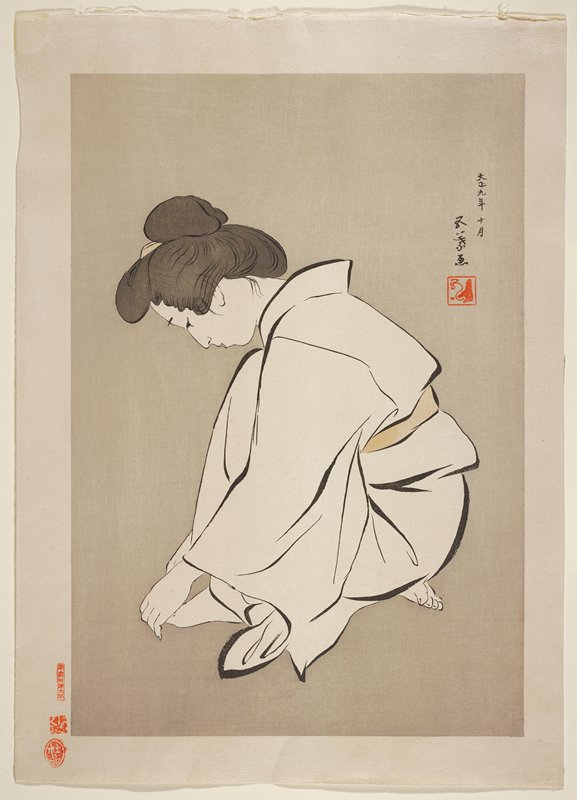 Woman Cutting Her Toenails, Hashiguchi Goyō, 1953