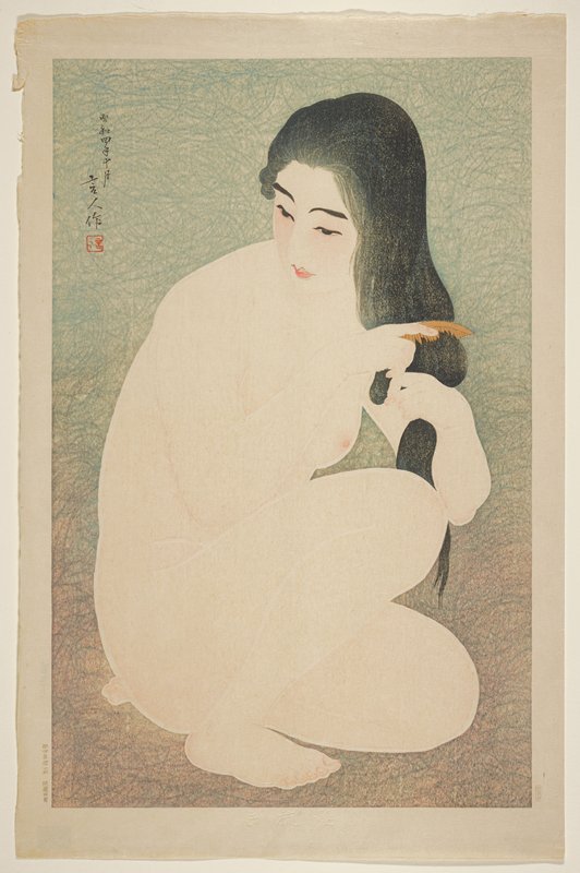 Combing Hair, Torii Kotondo, October 1929