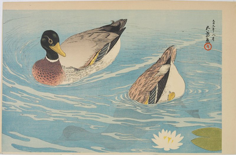 Ducks, Hashiguchi Goyō, August 1920