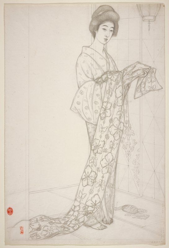 Study for Girl in a Summer Kimono, Hashiguchi Goyō, before August 1920