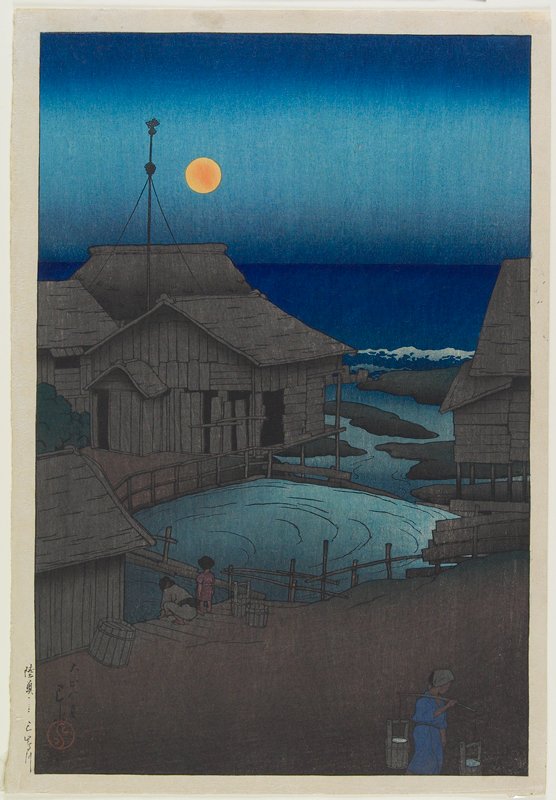 Mishima River, Mutsu, Kawase Hasui, Summer 1919