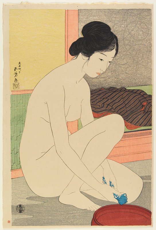 Woman at the Bath, Hashiguchi Goyō, October 1915