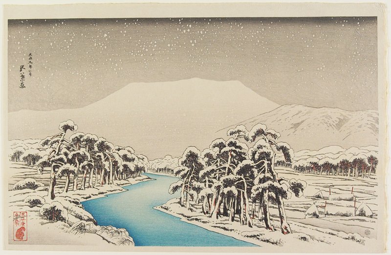 Snow on Mount Ibuki, Hashiguchi Goyō, January 1920