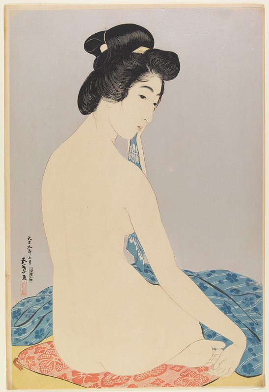 Woman After a Bath, Hashiguchi Goyō, July 1920