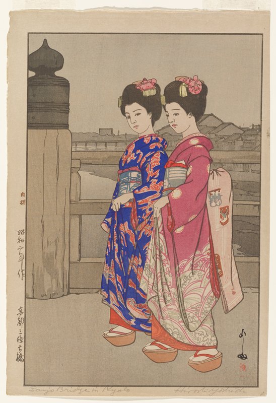 The Great Bridge of Sanjō in Kyoto, Yoshida Hiroshi, 1927