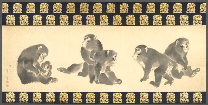 Monkeys, Mori Kansai, July 1887