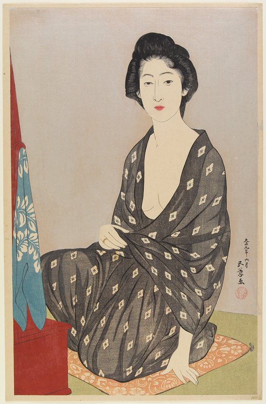 Woman in Summer Clothing, Hashiguchi Goyō, June 1920