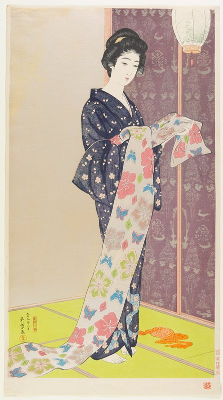 Girl in Summer Clothes, Hashiguchi Goyō, 1952
