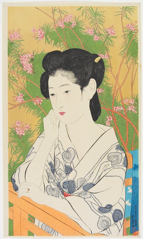 At a Hot Springs Inn, Hashiguchi Goyō, 1952