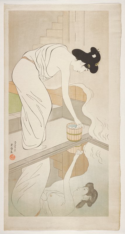 Woman at a Hot Spring, Hashiguchi Goyō, 1953