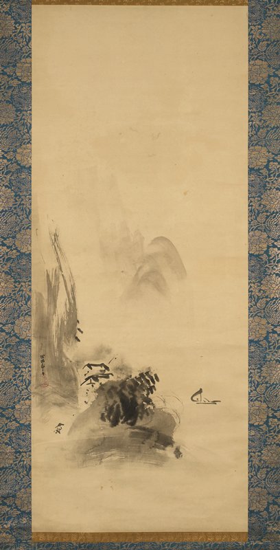 Landscape, from a triptych of White-robed Kannon with Landscape and Tiger, Kano Tan'yū, 17th century