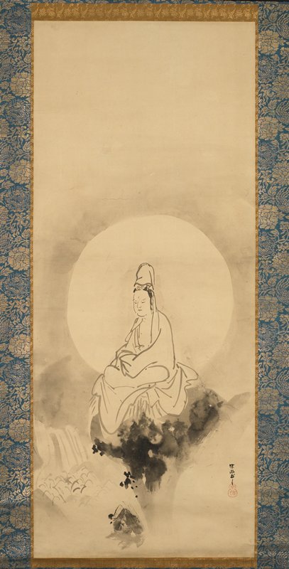 White-robed Kannon, from a set of White-robed Kannon with Landscape and Tiger, Kano Tan'yū, 17th century