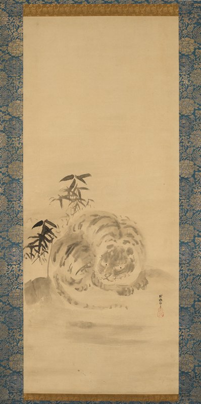Sleeping Tiger, from a triptych of White-robed Kannon with Landscape and Tiger, Kano Tan'yū, 17th century