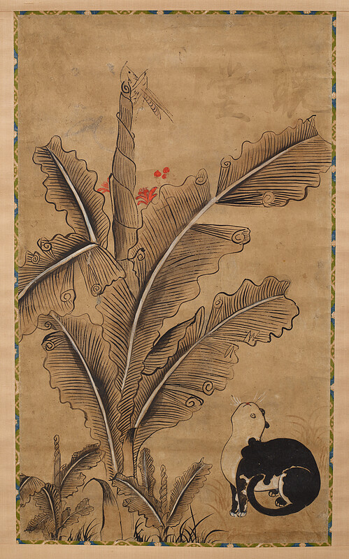 Untitled (cat under plant with insect), 19th century