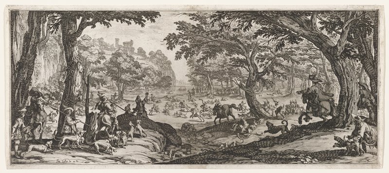 The Stag Hunt, Jacques Callot, 1619