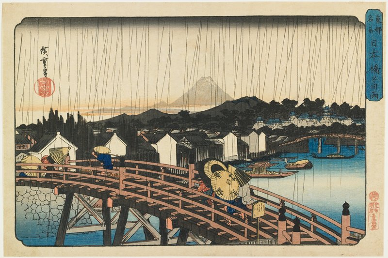 Shower on Nihonbashi Bridge, Utagawa Hiroshige, c. 1832–38