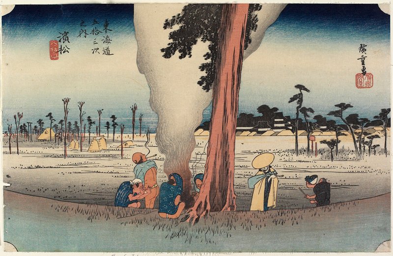 Hamamatsu, Winter Scene, Utagawa Hiroshige, c. 1832–33