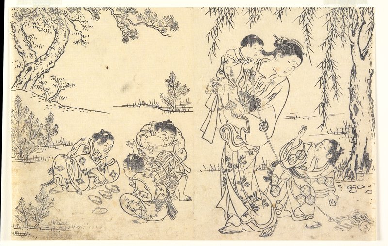 A Page from Possibly from the Picture Book Tokiwa-gusa, Nishikawa Sukenobu, c. 1731