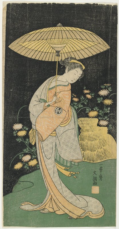 Actor Segawa Kikunojō ll as Ohatsu, Bunchō 一筆齊文調, 1767, 4th lunar month