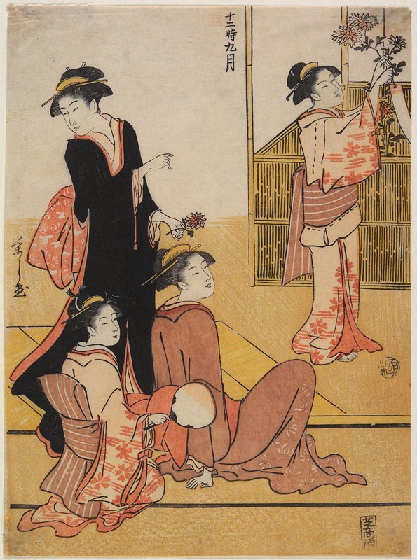 September, Hosoda Eishi, c. 1791