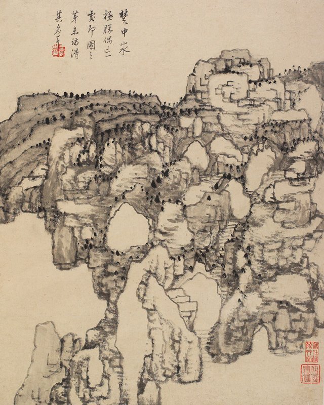 Album Leaf, from Landscapes from Nature, Poetry, and Art, Wang Chen, 1774