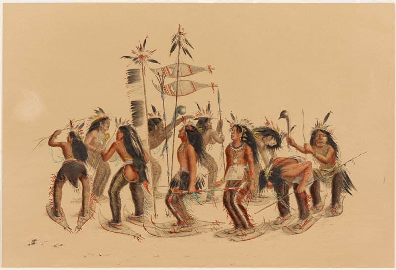 The Snow-Shoe Dance, George Catlin, 1844