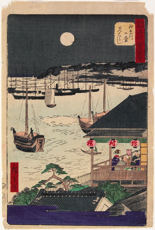View from Kanagawa Hill, Utagawa Hiroshige III, Feburary 1872