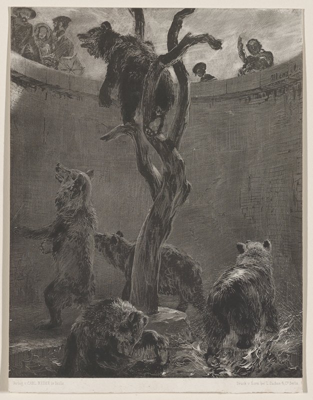 The Bear Pit, Adolph von Menzel, 1851