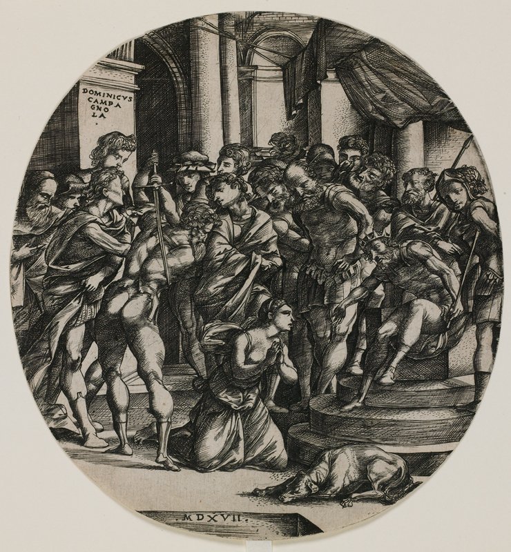 The Beheading of Saint Catherine, Domenico Campagnola, 16th century