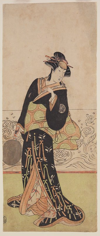 An Actor in a Female Role in Black Kimono, Katsukawa Shun'ei, c. 1770–90