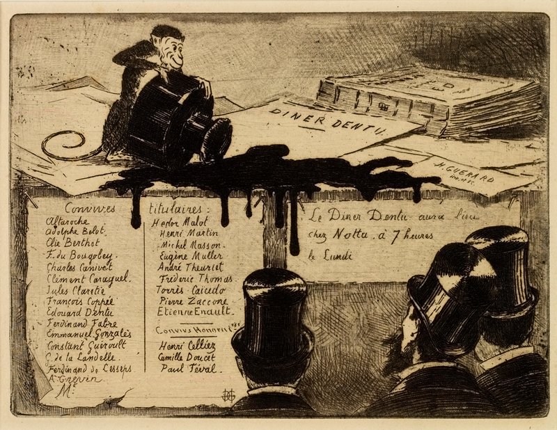 Inkwell with Inverted Monkey, Henri-Charles Guérard, 1881